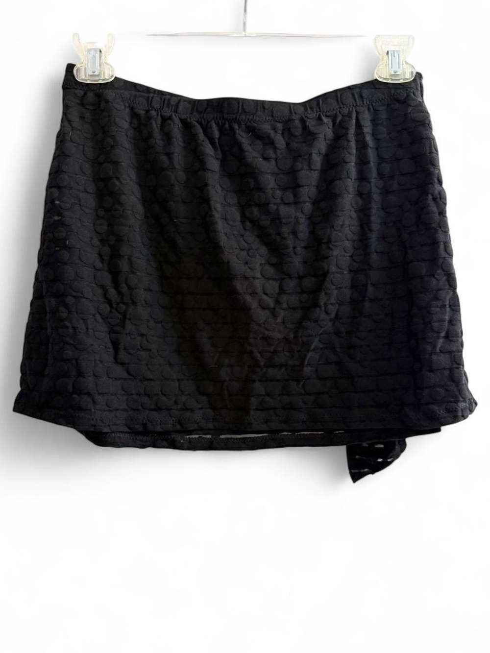 Women's Black Textured Mini Skirt (cover up for bikini)